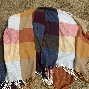 Plaid poncho